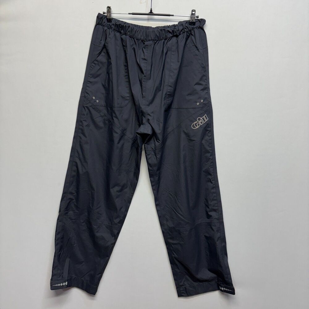 Gill Men Waterproof Rain Fishing Yachting Pants Size Large Nylon Black C105 -30